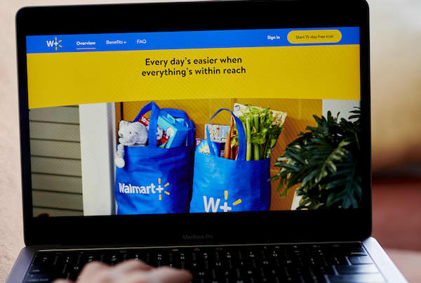 Walmart website on a laptop screen